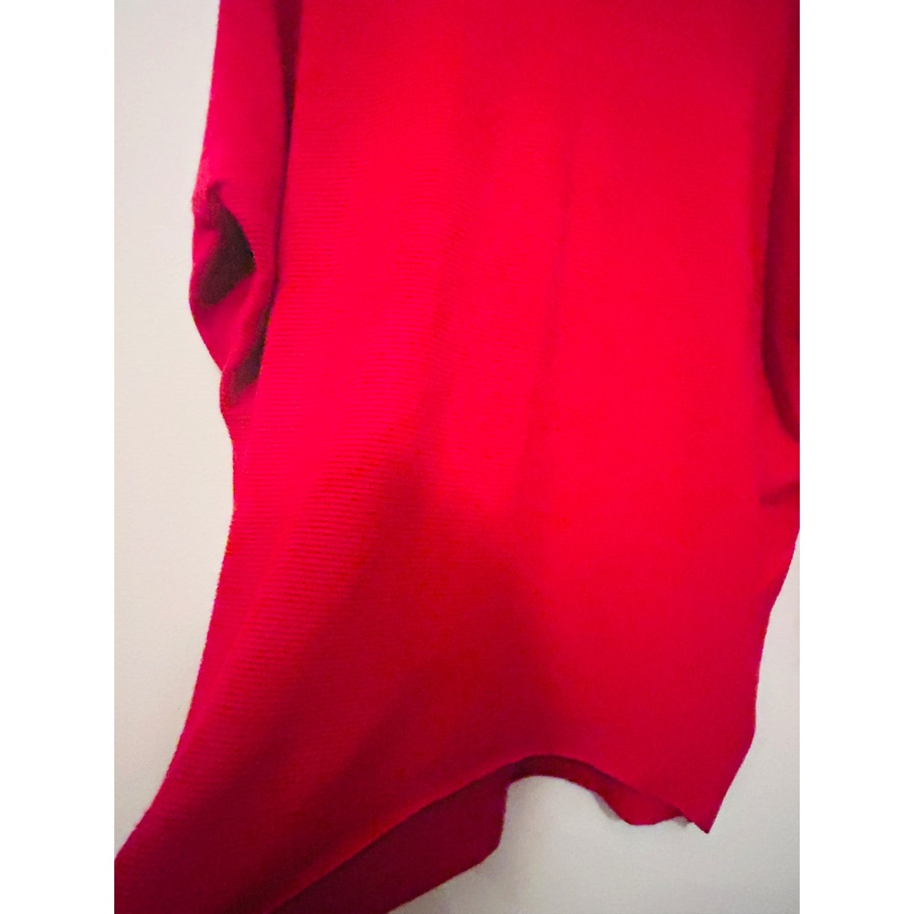 Jodifl Sweater Womens S/M Red Like New Choker V-Neck Oversized Ribbed Knit - Picture 6 of 11